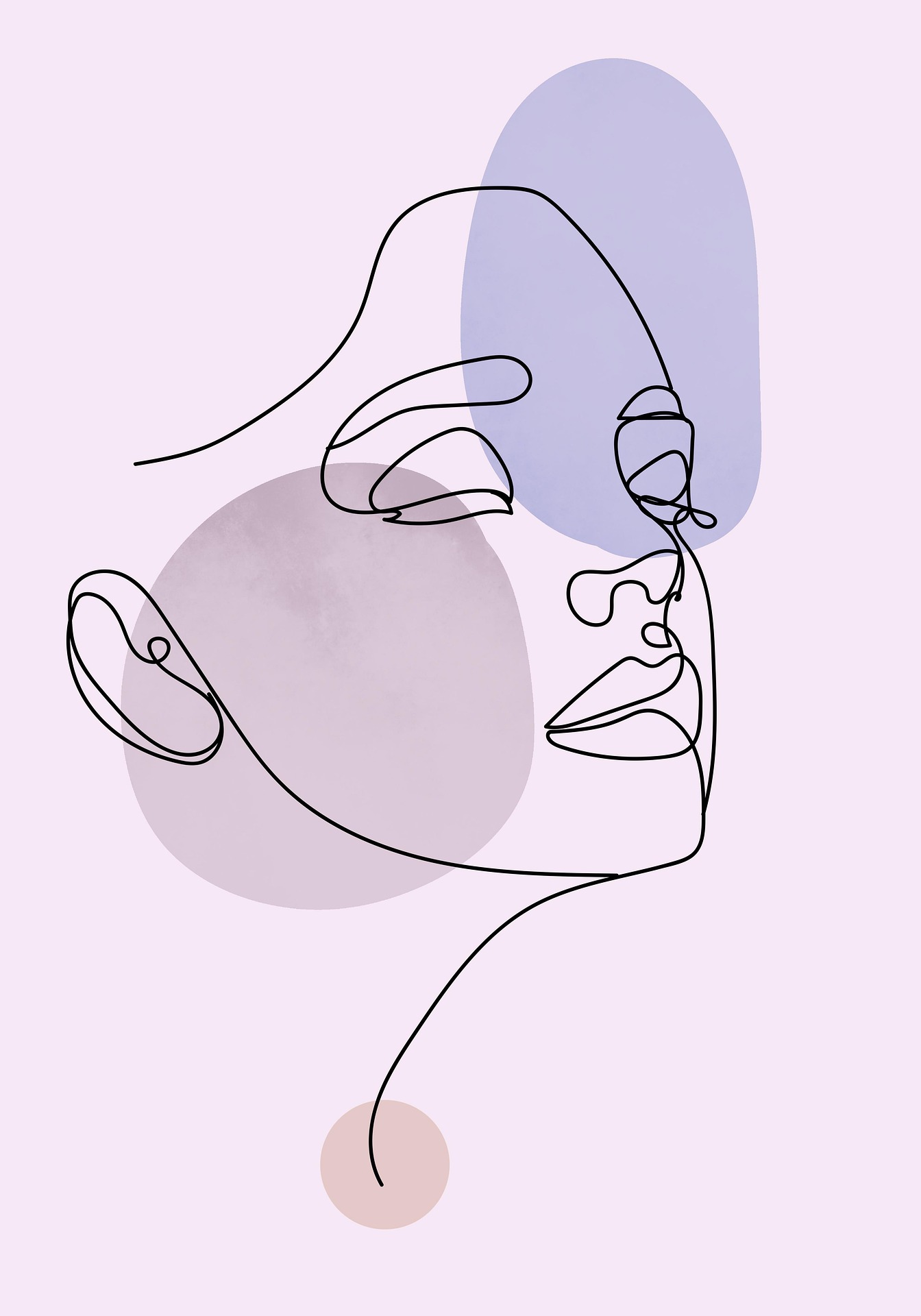 hand sketched woman face